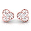 0.25Ct Floral Round Lab-Grown Diamond Gold Stud Earrings