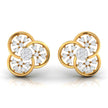 0.25Ct Floral Round Lab-Grown Diamond Gold Stud Earrings
