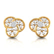 0.25Ct Floral Round Lab-Grown Diamond Gold Stud Earrings