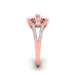 0.32Ct Floral Halo Cocktail Lab-Grown Diamond Gold Ring