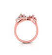 0.18Ct Floral Triangle Circle Lab-Grown Diamond Gold Ring