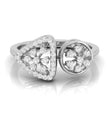 0.18Ct Floral Triangle Circle Lab-Grown Diamond Gold Ring