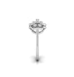 0.18Ct Floral Triangle Circle Lab-Grown Diamond Gold Ring