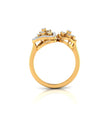 0.18Ct Floral Triangle Circle Lab-Grown Diamond Gold Ring