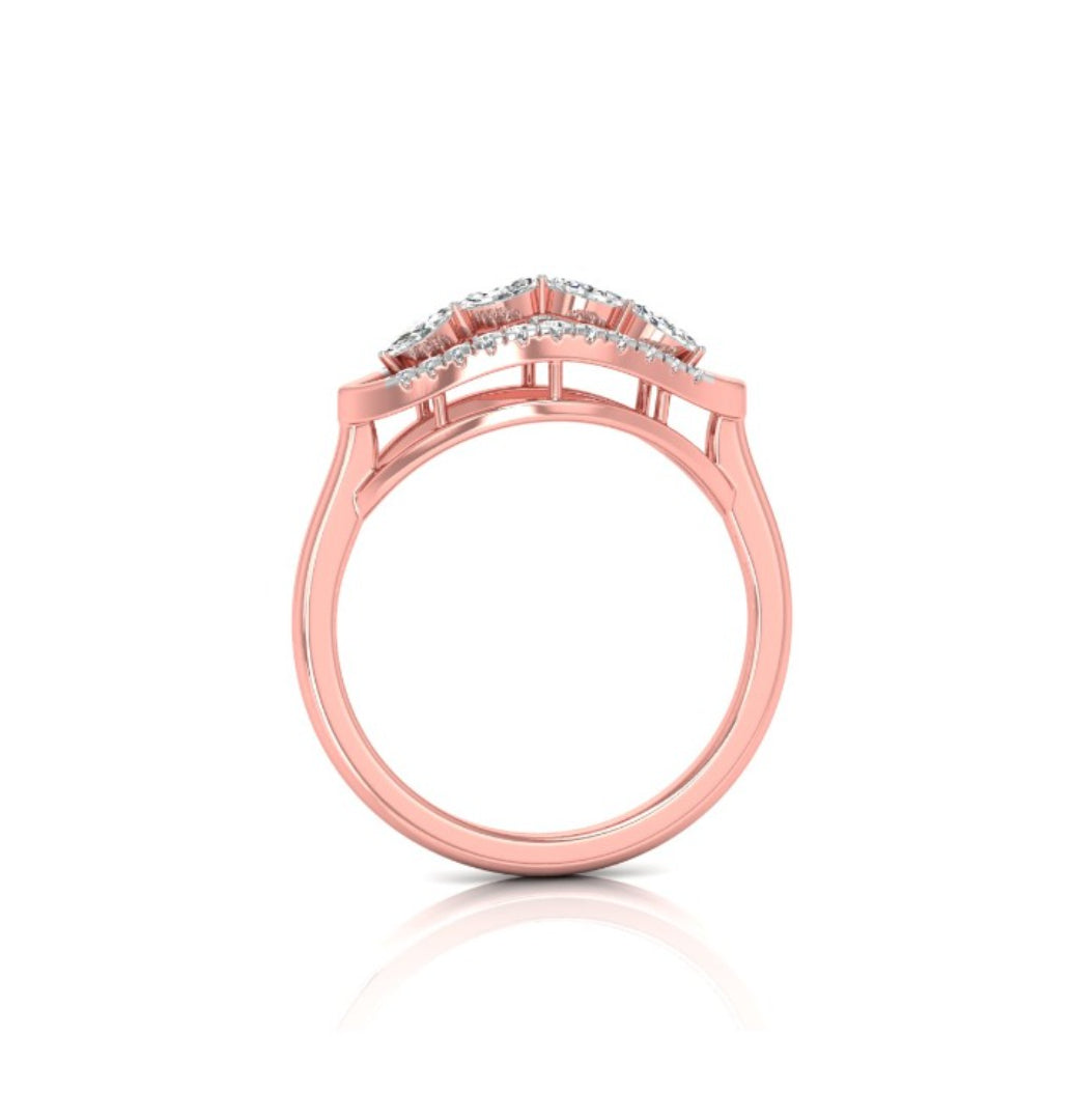 0.17Ct Four Marquise Cut Lab-Grown Diamond Gold Ring