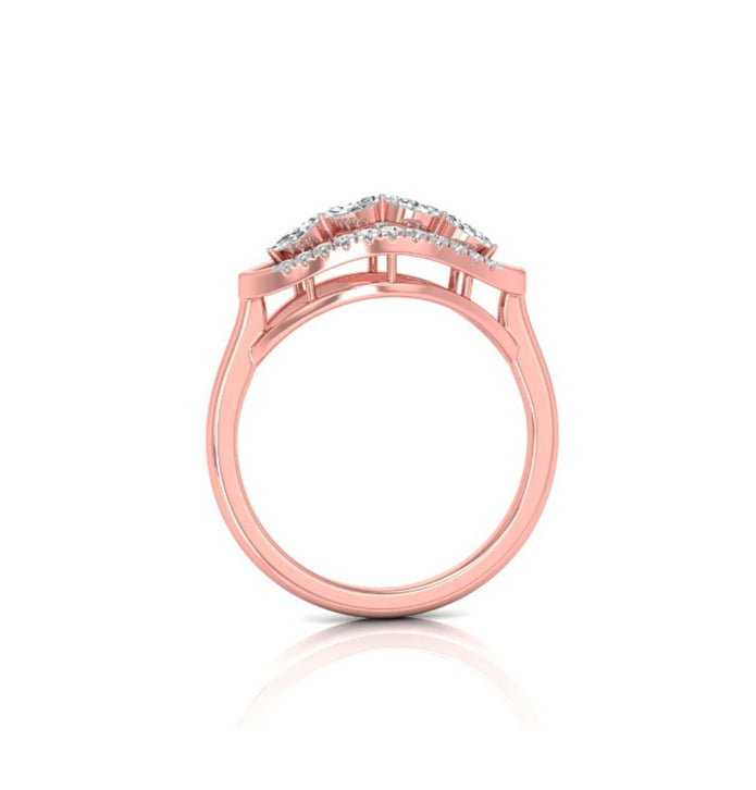 0.17Ct Four Marquise Cut Lab-Grown Diamond Gold Ring
