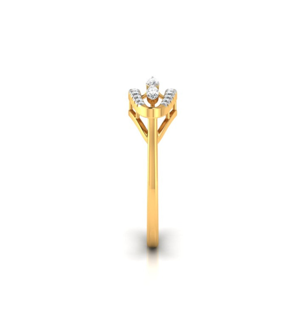 0.17Ct Four Marquise Cut Lab-Grown Diamond Gold Ring
