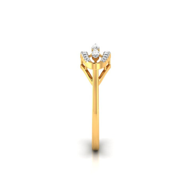 0.17Ct Four Marquise Cut Lab-Grown Diamond Gold Ring
