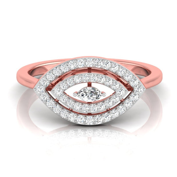 0.19Ct Marquise Cut Double Halo Lab-Grown Diamond Gold Ring