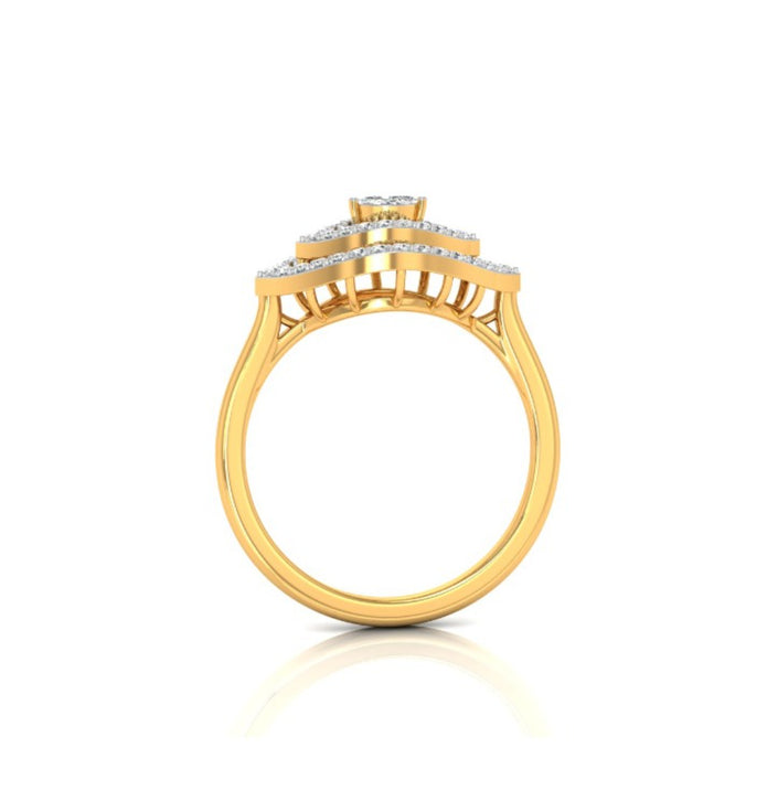 0.19Ct Marquise Cut Double Halo Lab-Grown Diamond Gold Ring