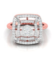 0.49Ct Cluster Double Halo Lab-Grown Diamond Gold Ring