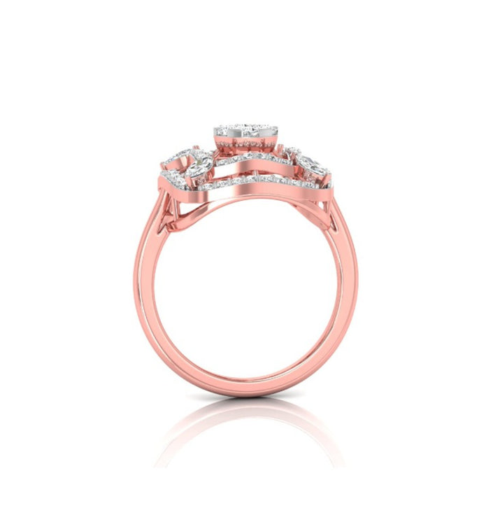0.49Ct Cluster Double Halo Lab-Grown Diamond Gold Ring