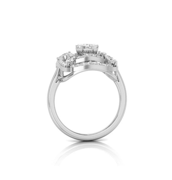 0.49Ct Cluster Double Halo Lab-Grown Diamond Gold Ring