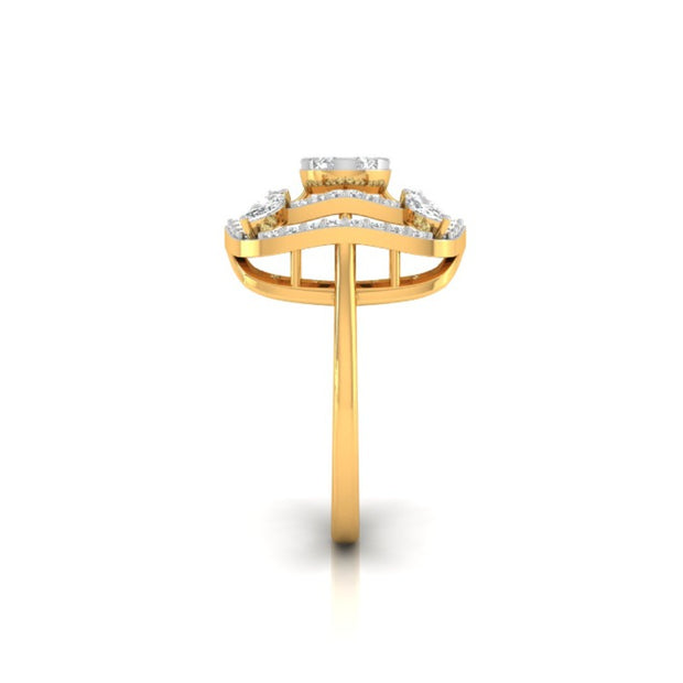 0.49Ct Cluster Double Halo Lab-Grown Diamond Gold Ring