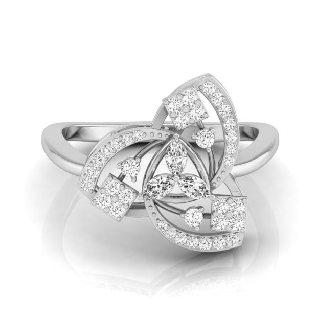 0.24Ct Floral Cocktail Lab-Grown Diamond Gold Ring
