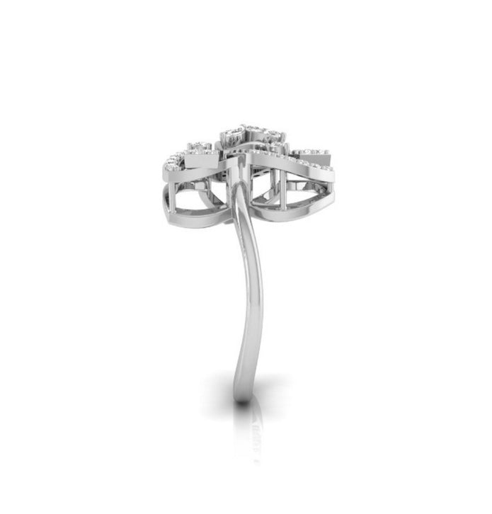 0.24Ct Floral Cocktail Lab-Grown Diamond Gold Ring