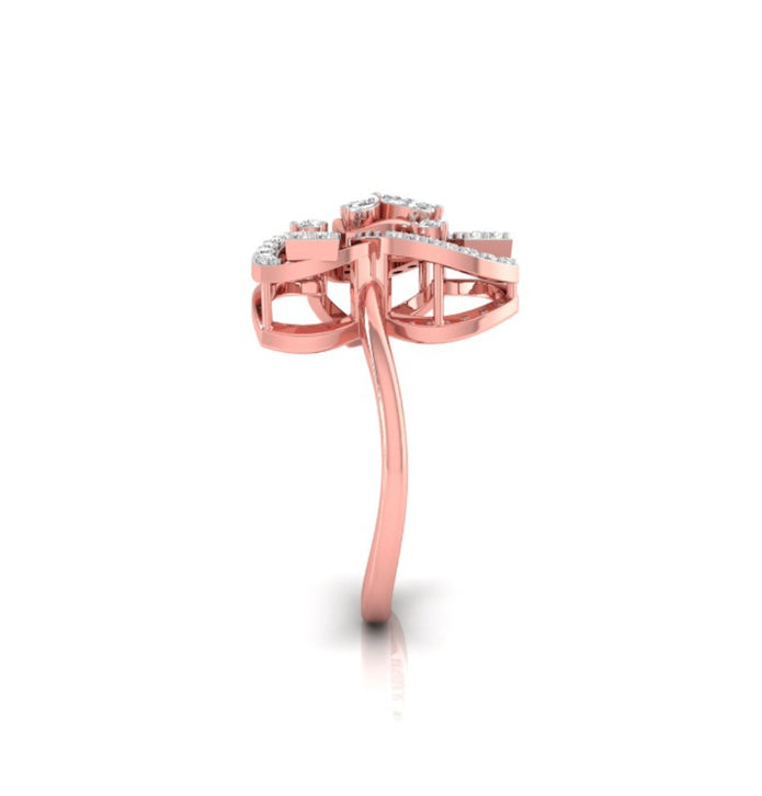 0.24Ct Floral Cocktail Lab-Grown Diamond Gold Ring