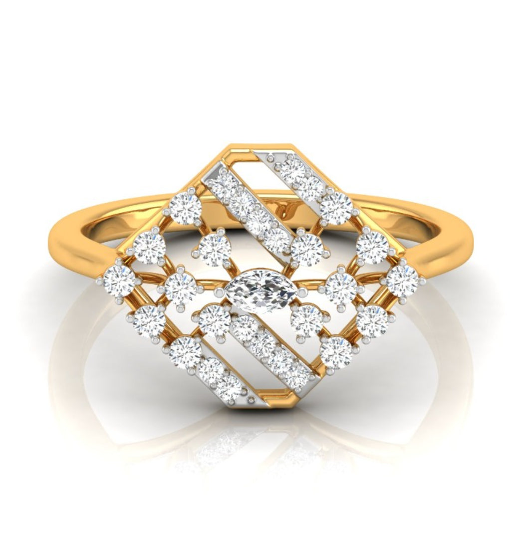 0.24Ct Marquise Cut Prong Set Lab-Grown Diamond Gold Ring