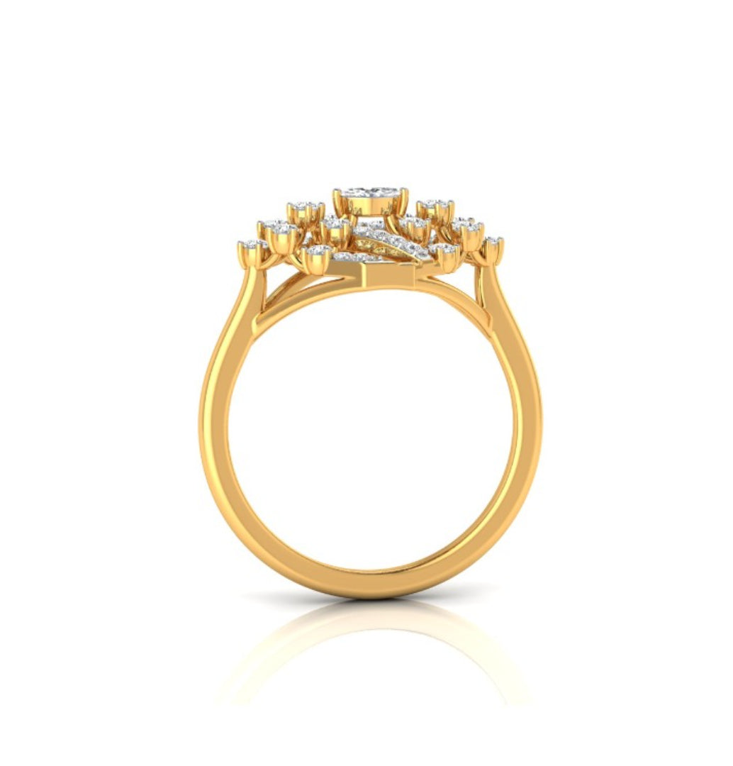 0.24Ct Marquise Cut Prong Set Lab-Grown Diamond Gold Ring
