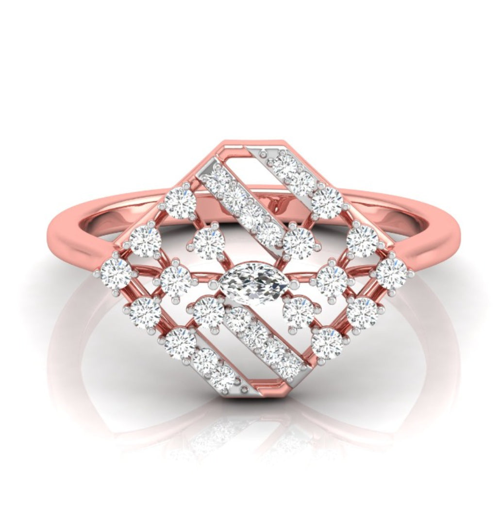 0.24Ct Marquise Cut Prong Set Lab-Grown Diamond Gold Ring
