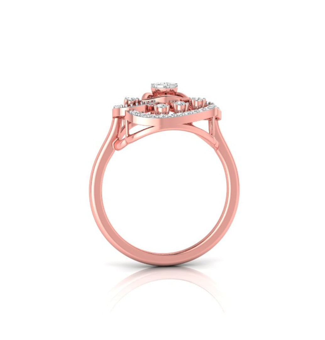 0.21Ct Trillion Shape Cluster Lab-Grown Diamond Gold Ring