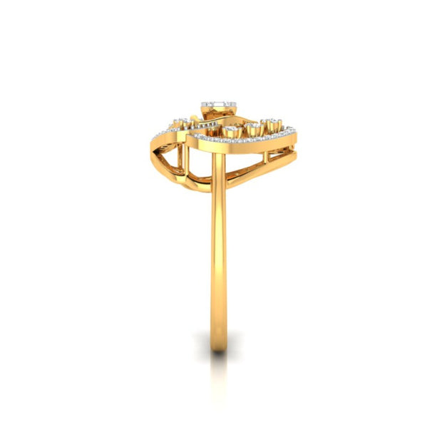 0.21Ct Trillion Shape Cluster Lab-Grown Diamond Gold Ring