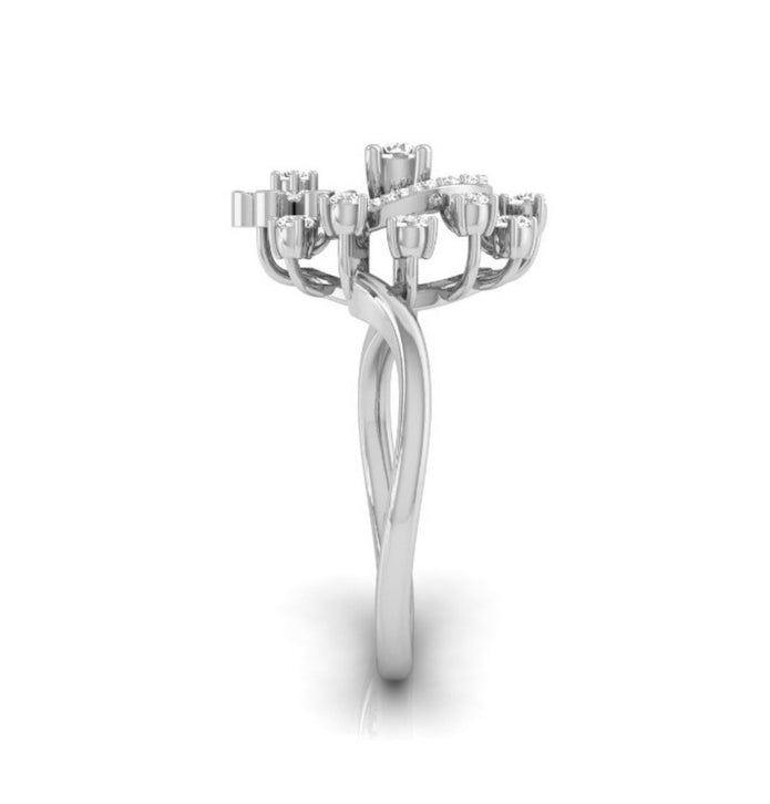 0.38Ct Halo Floral Cocktail Lab-Grown Diamond Gold Ring
