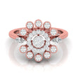 0.33Ct Sunburst Flower Design Lab-Grown Diamond Gold Ring