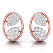 0.20Ct Leaf Design Round Lab-Grown Diamond Gold Stud Earrings