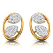 0.20Ct Leaf Design Round Lab-Grown Diamond Gold Stud Earrings