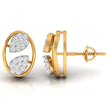 0.20Ct Leaf Design Round Lab-Grown Diamond Gold Stud Earrings