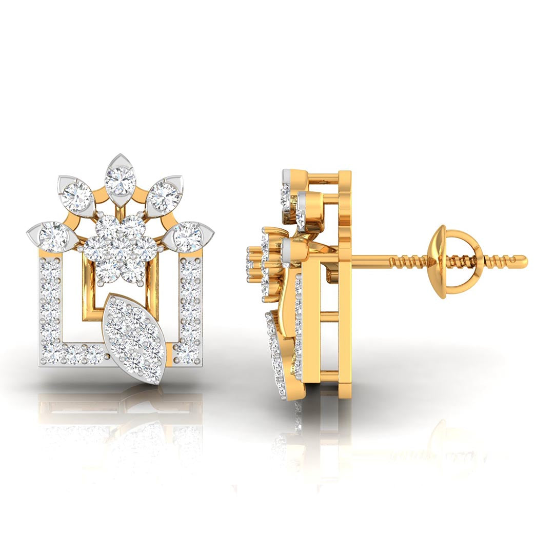 0.32Ct Round Lab-Grown Diamond Gold Stud Earrings
