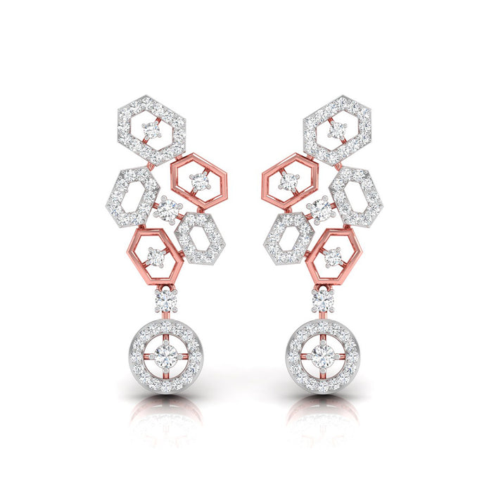 0.70Ct Round Lab-Grown Diamond Gold Dangellers Earrings
