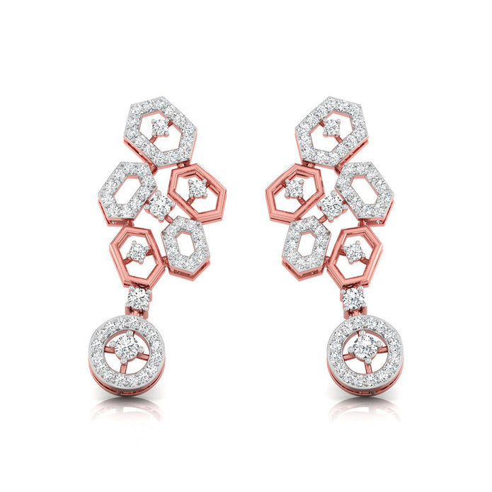 0.70Ct Round Lab-Grown Diamond Gold Dangellers Earrings