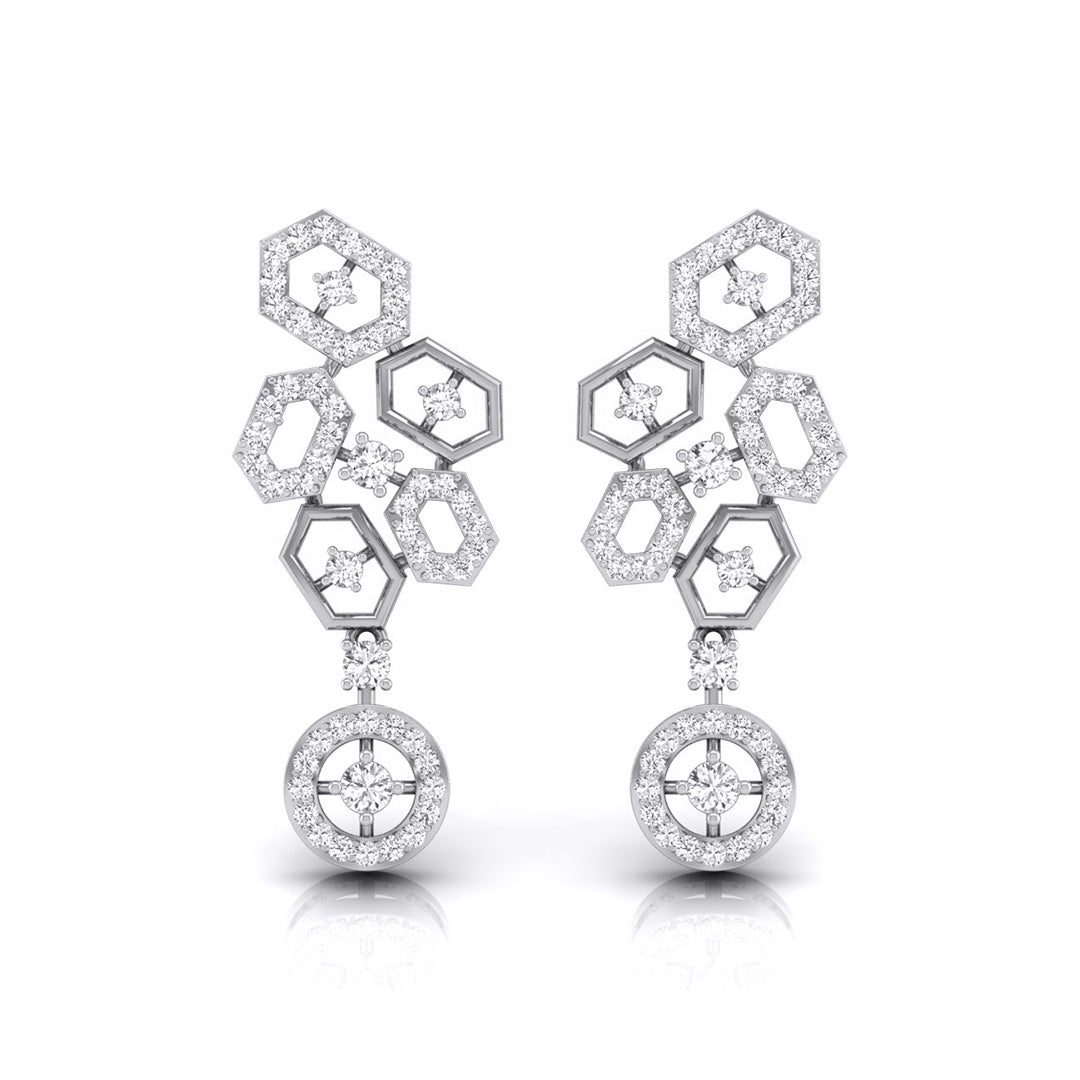 0.70Ct Round Lab-Grown Diamond Gold Dangellers Earrings