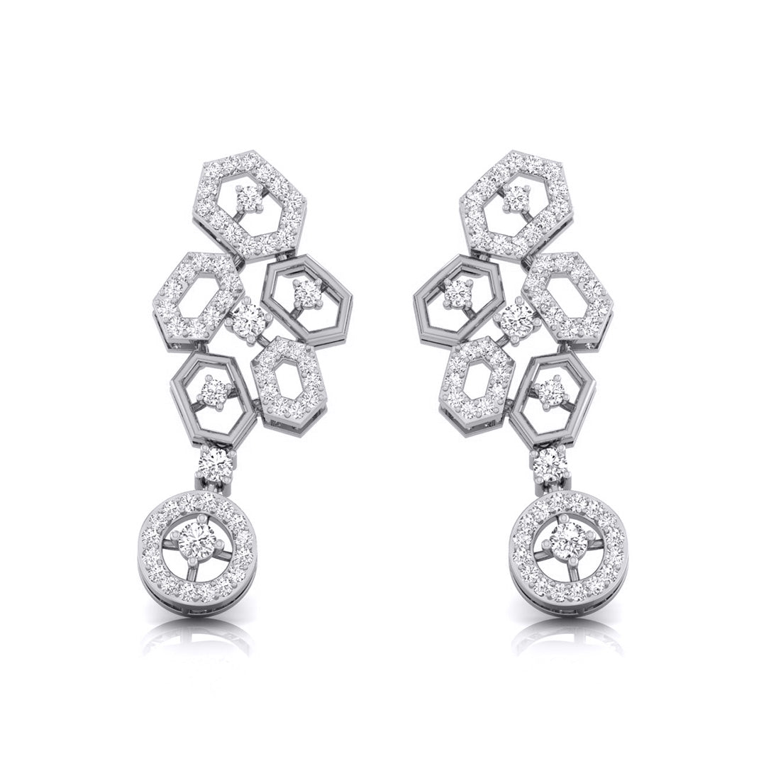 0.70Ct Round Lab-Grown Diamond Gold Dangellers Earrings