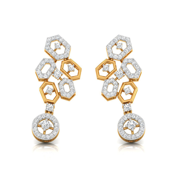 0.70Ct Round Lab-Grown Diamond Gold Dangellers Earrings