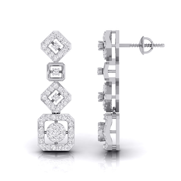 0.59Ct Round Lab-Grown Diamond Gold Dangellers Earrings