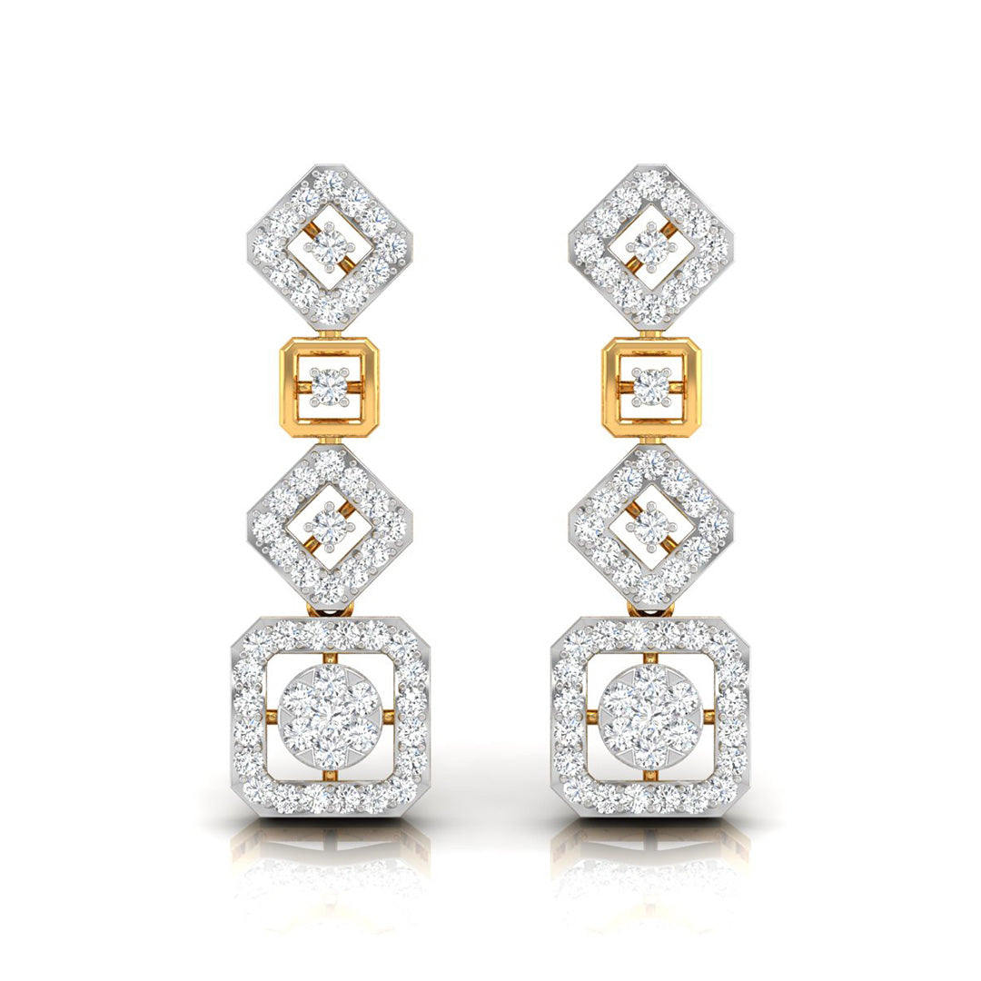 0.59Ct Round Lab-Grown Diamond Gold Dangellers Earrings