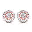 0.49Ct Flower Shape Round Lab-Grown Diamond Gold Stud Earrings