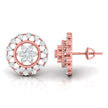 0.49Ct Flower Shape Round Lab-Grown Diamond Gold Stud Earrings