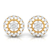 0.49Ct Flower Shape Round Lab-Grown Diamond Gold Stud Earrings