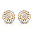 0.49Ct Flower Shape Round Lab-Grown Diamond Gold Stud Earrings