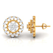 0.49Ct Flower Shape Round Lab-Grown Diamond Gold Stud Earrings