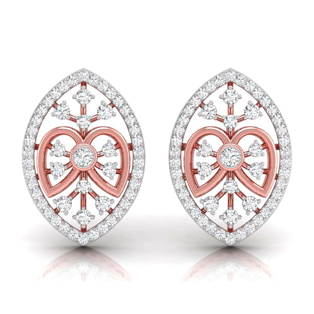 0.43Ct Round Bezel Lab-Grown Diamond Gold Stud Earrings
