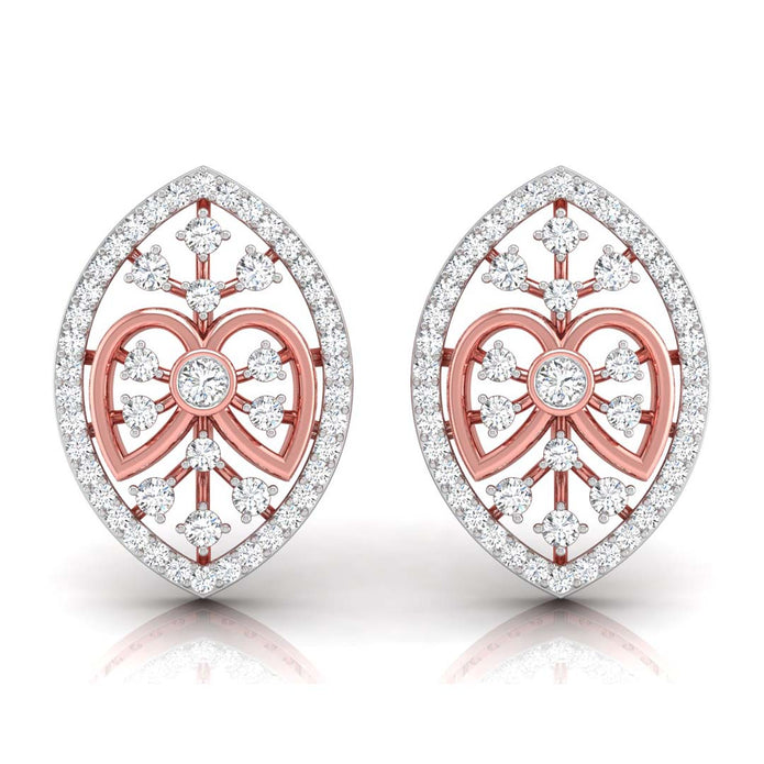 0.43Ct Round Bezel Lab-Grown Diamond Gold Stud Earrings