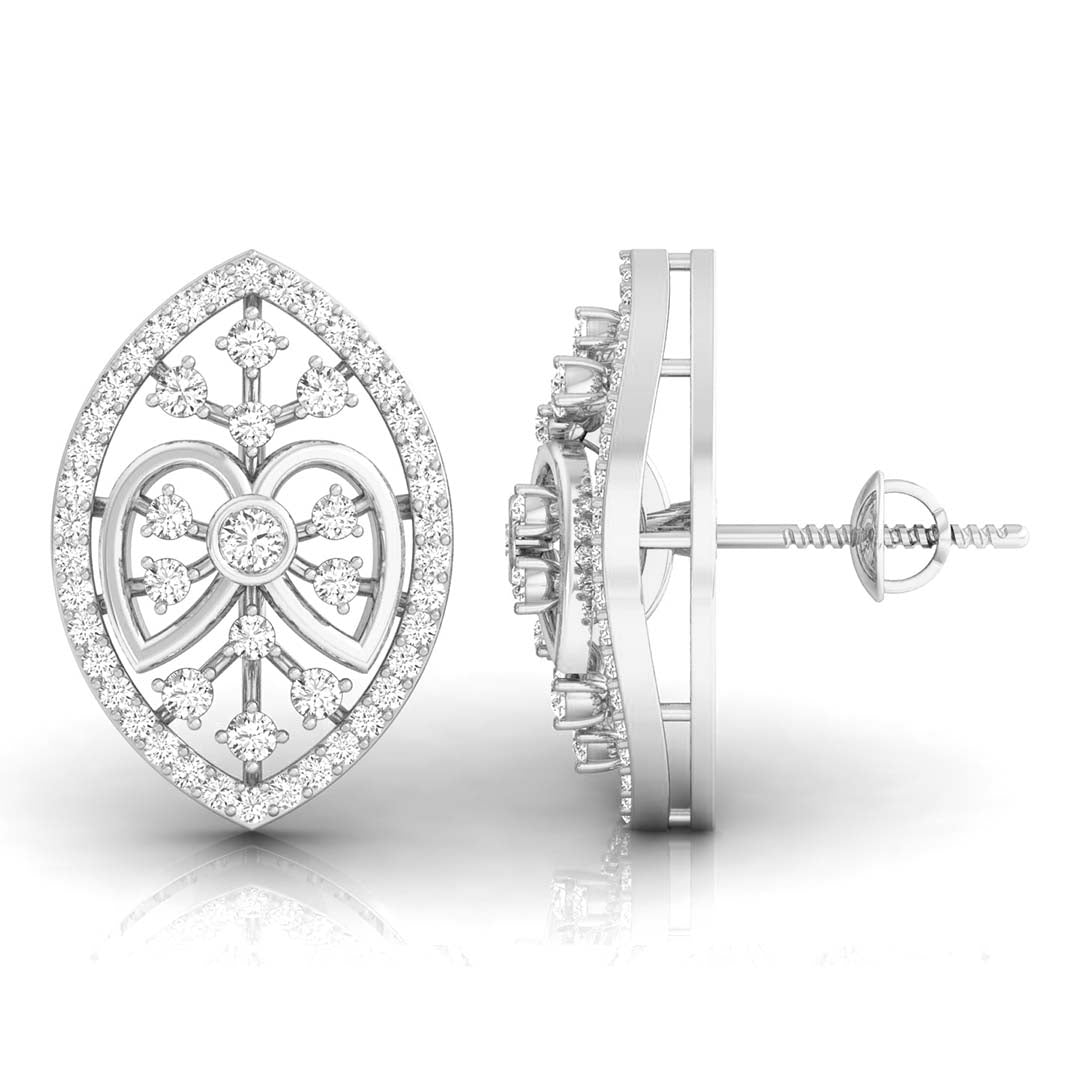 0.43Ct Round Bezel Lab-Grown Diamond Gold Stud Earrings