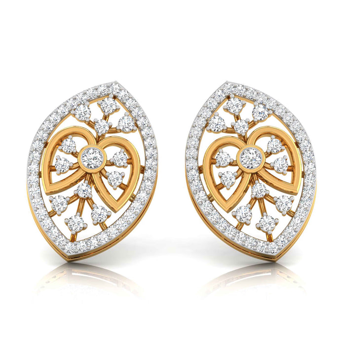 0.43Ct Round Bezel Lab-Grown Diamond Gold Stud Earrings