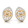 0.43Ct Round Bezel Lab-Grown Diamond Gold Stud Earrings