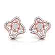 0.57Ct Star Shape Round Lab-Grown Diamond Gold Stud Earrings
